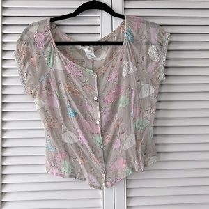 Vintage Blumarine beaded silk ballerina top